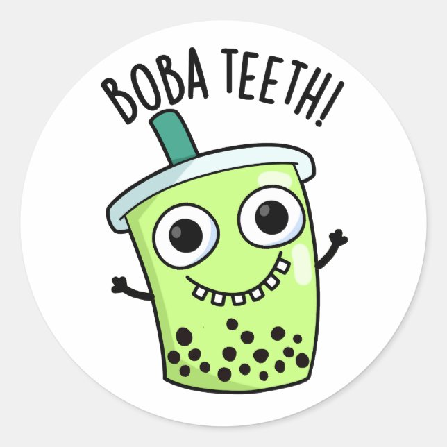 Adesivo Boba Teeth Engraçada Boba Tea Pun (Frente)