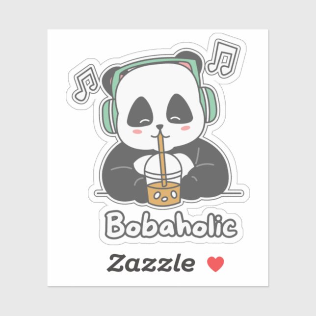 Adesivo Bobaholic Bubble Tea Boba Sticker (Folha)