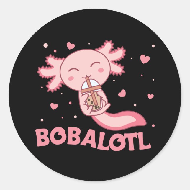 Adesivo Bobalotl Axolotl Amantes de Animais Doce Bolha Chá (Frente)