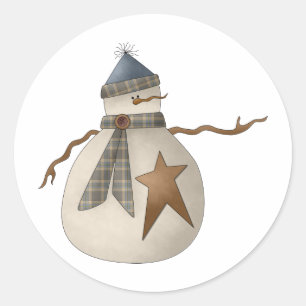 Adesivo Bobinas da neve · Boneco de neve com estrela