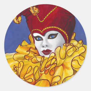 Adesivo Bobo da corte vermelho e amarelo do carnaval