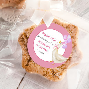 Adesivo Bobo de ganso de primeiro aniversario clássico de 