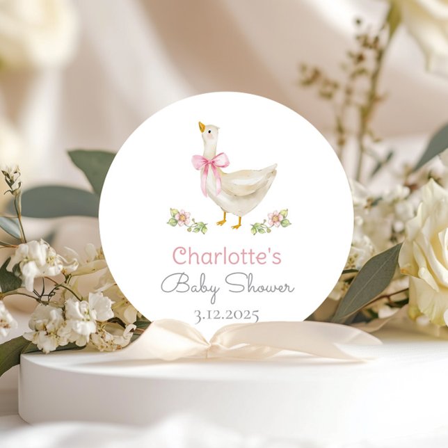 Adesivo Bobo Ganhe no Chá de fraldas do Arco rosa solto (Criador carregado)