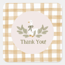 Adesivo Bobo Gingham Amarelo Festa de aniversário Ganso