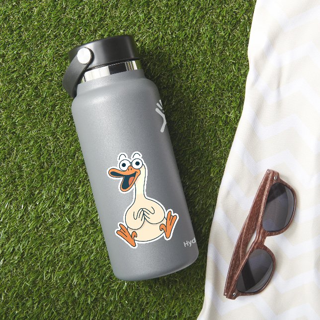Adesivo Bobo Goose, Quirky, Engraçado Cartoon Goose (HydroFlask Insitu)