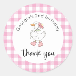 Adesivo Bobo Rosa Goose Aniversário Obrigado