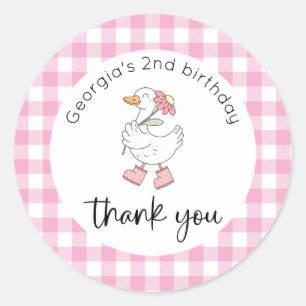 Adesivo Bobo Rosa Goose Aniversário Obrigado
