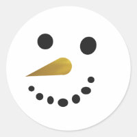 Bobo Snowman Sticker/Faux Gold Foil Nose