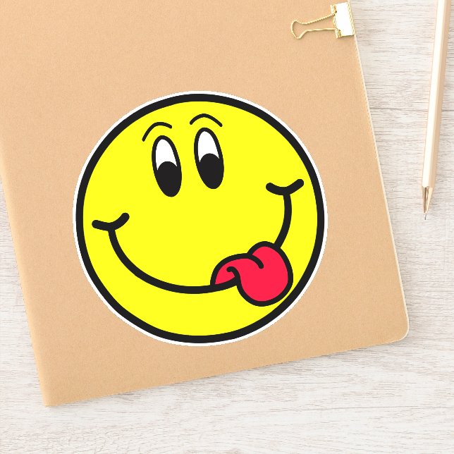 Adesivo Bobo Tongue Sorrindo Face Emoji Stickers (Notebook)
