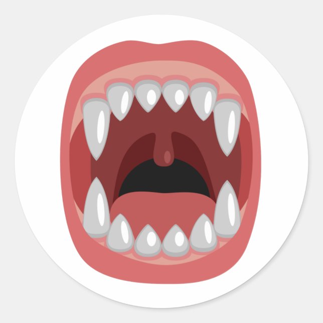 Adesivo Boca assustadora com presas. (Frente)