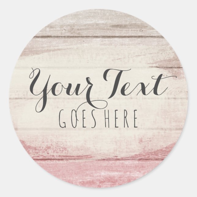 Adesivo Boca-Cola Rústica De Madeira Esmagada Cor-De-Rosa  (Frente)