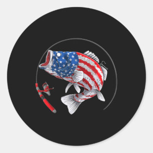 Adesivo Boca Grande B Peixe EUA Bandeira Americana Pesca