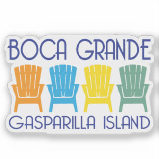 Adesivo Boca Grande Gasparilla Island, cadeiras de praia n