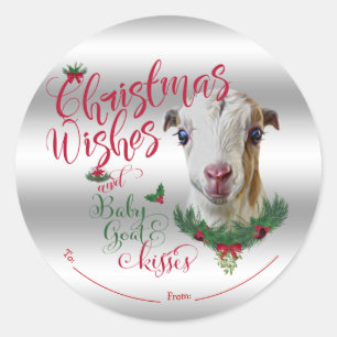 Adesivo BOCA  Natal Deseja O Bebê Goat Kisses La Mancha