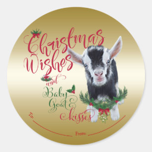 Adesivo BOCA  Natal Deseja O Bebê Goat Kisses Nigeriano