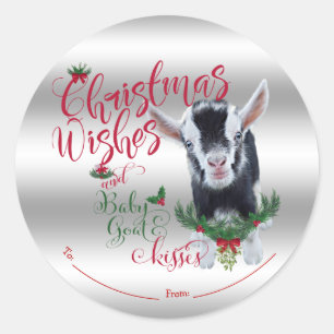 Adesivo BOCA  Natal Deseja O Bebê Goat Kisses Nigeriano