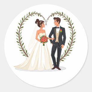 Adesivo Bochechas de Corações de Amor no Dia do Casamento
