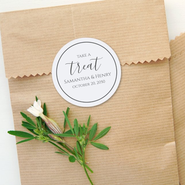 Adesivo Bodas Simples Azul Claro Caligrafia Rótulo Present (Criador carregado)