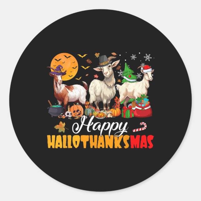 Adesivo Bode Cabra do Hallothanksmas Dia das Bruxas Ação d (Frente)