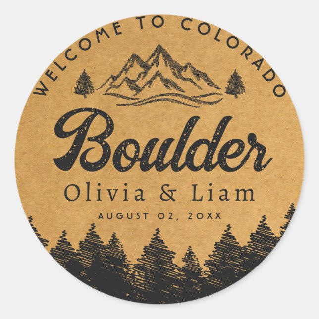 Adesivo Boder Colorado Wedding Minimalista Welcome (Frente)