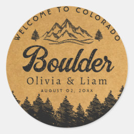 Adesivo Boder Colorado Wedding Minimalista Welcome