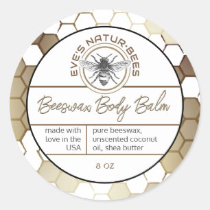 Adesivo Body Balm Honeycomb Bebê Dourada Lip Balm Lid Labe