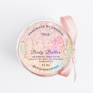 Adesivo Body Cosmetics Packaging Rosa Drivers Hológrafo