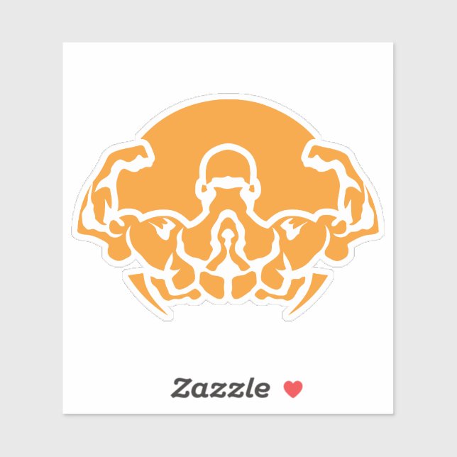 Adesivo bodybuilding logo musculation dos biceps 6 (Folha)