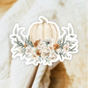 Adesivo BOHEME Boho Fall Terracotta Floral White Pumpkin
