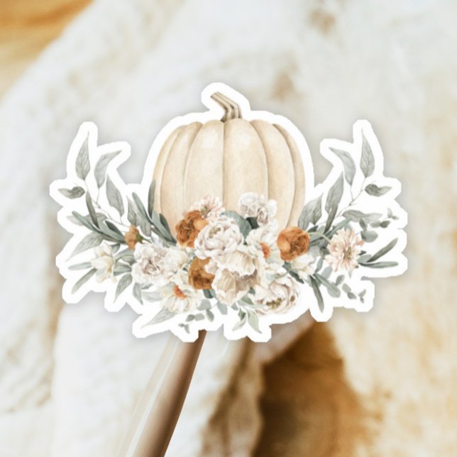 Adesivo BOHEME Boho Fall Terracotta Floral White Pumpkin (Criador carregado)
