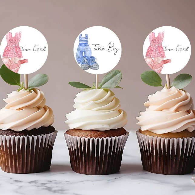 Adesivo Bohemian Baby Clothes Team Rapariga revela gênero (Criador carregado)