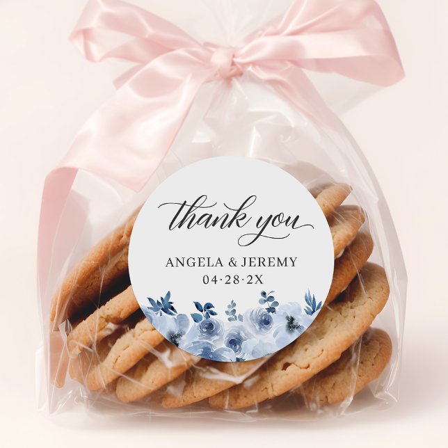 Adesivo Bohemian Dusty Blue Floral Obrigado (Criador carregado)