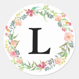Adesivo Bohemian Floral Wedding Monograma Sticker