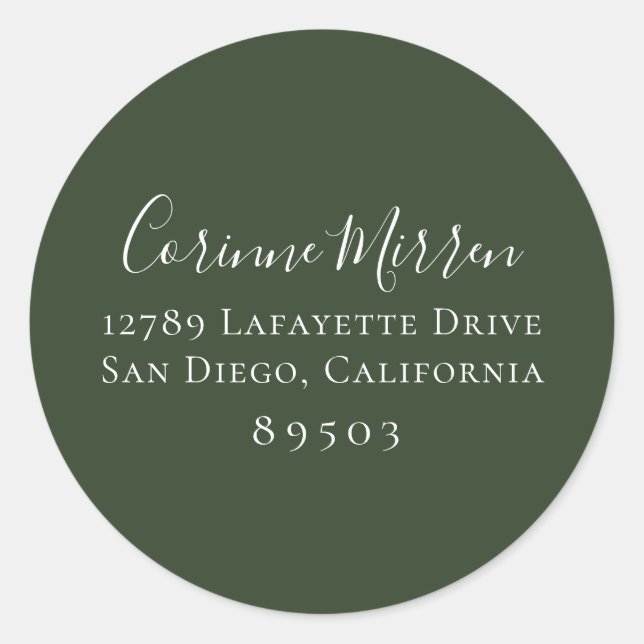 Adesivo Bohemian Forest Green Address Sticker (Frente)