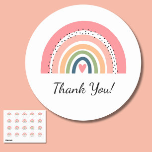 Adesivo Bohemian Pastel Rainbow com coração Obrigado