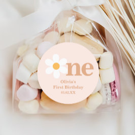 Adesivo Bohemian Pink One Daisy primeiro aniversario