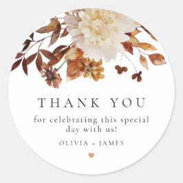 Adesivo Bohemian queimou Orange Fall Floral Favor