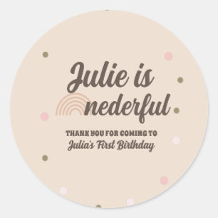 Adesivo Bohemian Rainbow First Birthday - Pontos Maravilho