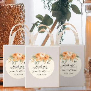 Adesivo Bohemian Watercolor Flowers Casamento Obrigado