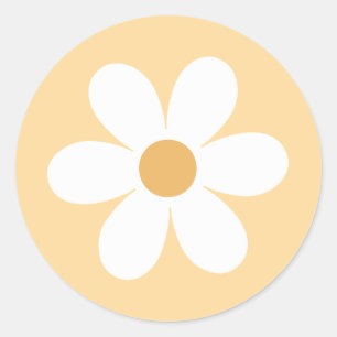 Adesivo Boho amarelo-margarida retrô
