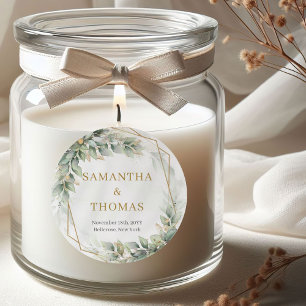 Adesivo Boho aquosa, verde eucalipto e dourado