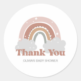 Adesivo Boho Arco-íris Baby Shower Obrigado