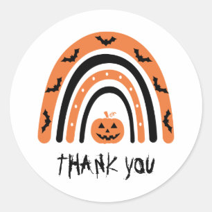 Adesivo Boho Arco-íris de Halloween Morcego Abóbora Agrade