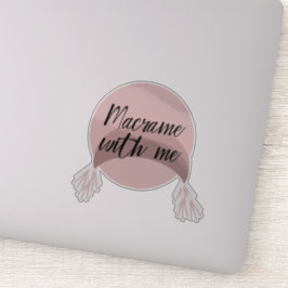 Adesivo Boho Arco-íris Macrame Letreiro Script Rosa
