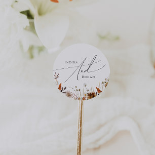 Adesivo Boho Autumn Wildflower   Casamento`Selos De Envelo
