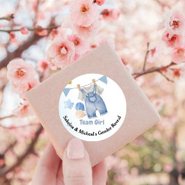 Adesivo Boho Baby Clotheline Gênero Revelação Equipe Boy