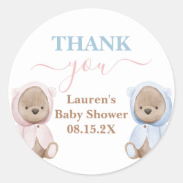 Adesivo Boho Bear Twiner Chá de fraldas Round Sticker