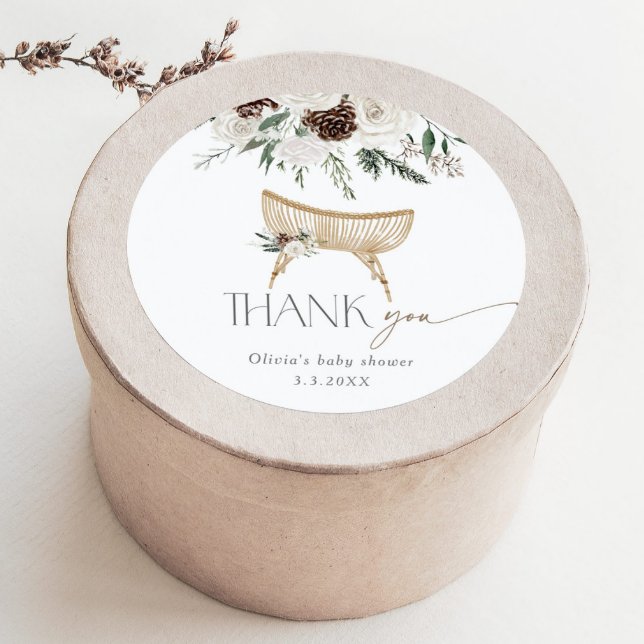 Adesivo Boho berçário inverno obrigado você chá de fraldas (Criador carregado)