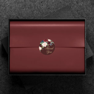 Adesivo Boho Bloom   Borgonha Escura e Azul Marinho Obriga