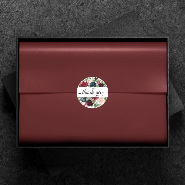 Adesivo Boho Bloom | Borgonha Vermelha e Marinho Azul Obri (Criador carregado)